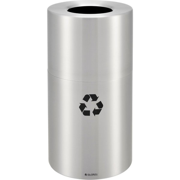 Global Industrial Round Standard Recycling Can, Silver, Aluminum 240718R